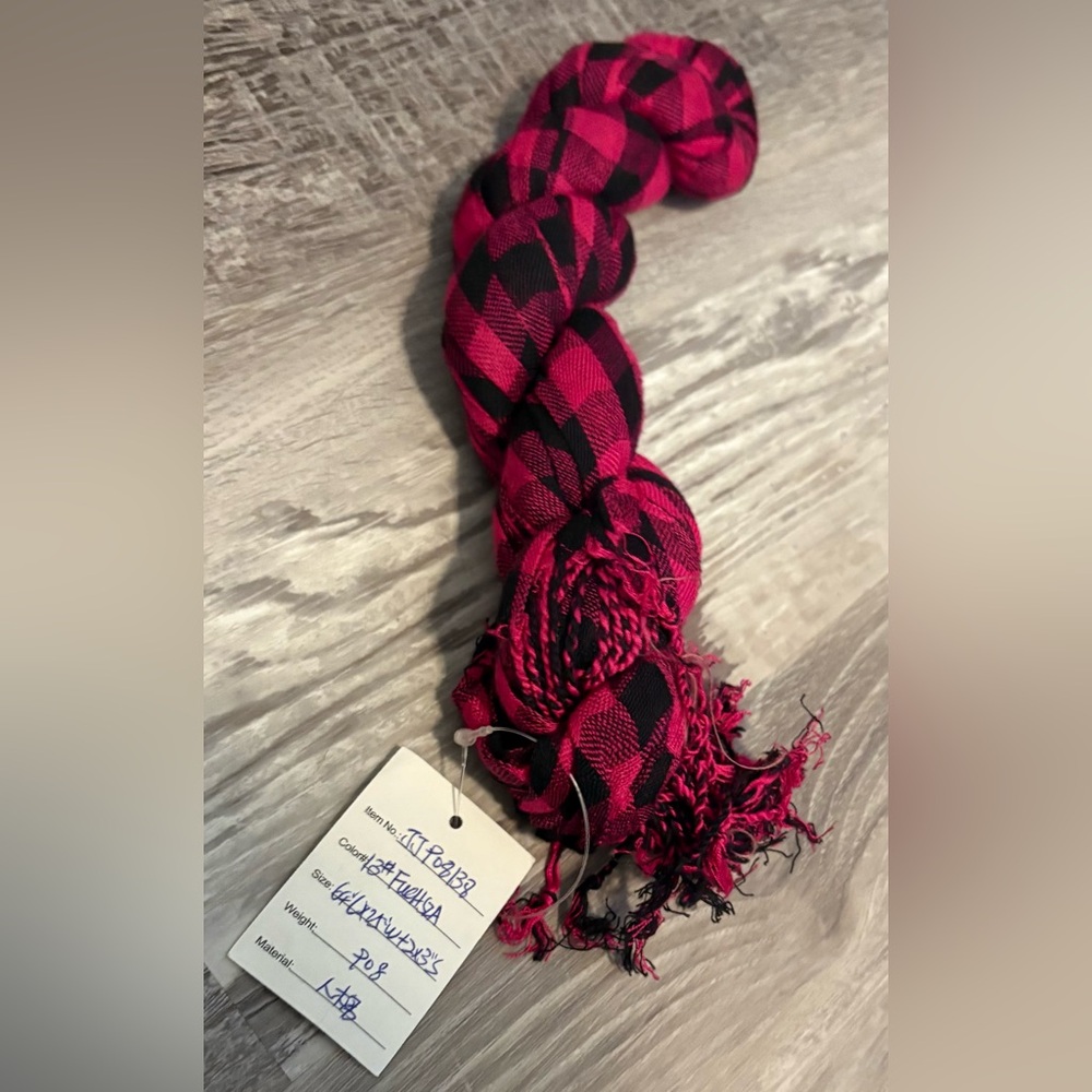 Women’s Pink and Black Scarf